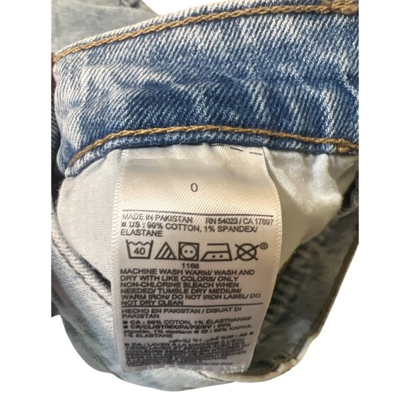 Old Navy Curvy Sky III Straight Jeans Light Blue Denim Raw Hem High Rise Sz 0 - Picture 5 of 5